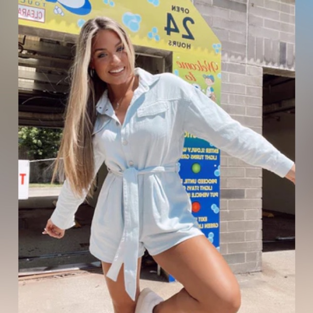 Stylish Light Blue Jumpsuit